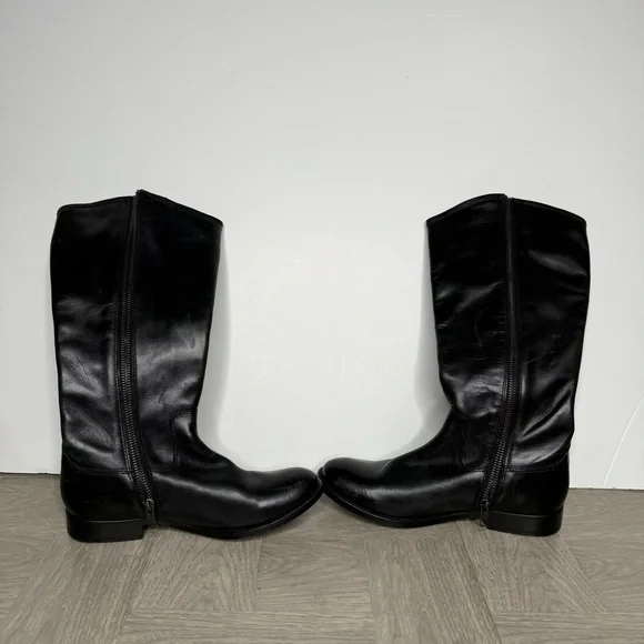 Frye Melissa Black Leather Riding Boot 7B - Picture 4 of 9